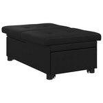 vidaXL Canapé-lit escamotable 67cm Noir Microfibre