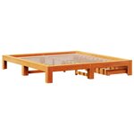 vidaXL Cadre de lit sans matelas cire marron 200x200cm bois pin massif