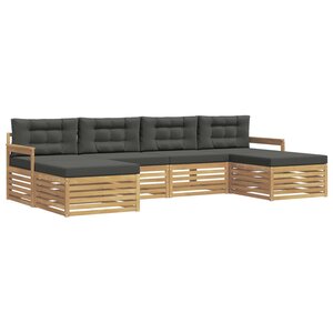 vidaXL Ensemble de canapés d'extérieur 6 pc Blanc et anthracite