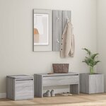 vidaXL Ensemble de meubles de couloir Sonoma gris Bois d'ingénierie