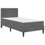 vidaXL Cadre de lit avec matelas Gris foncé 90 x 190 cm Velours