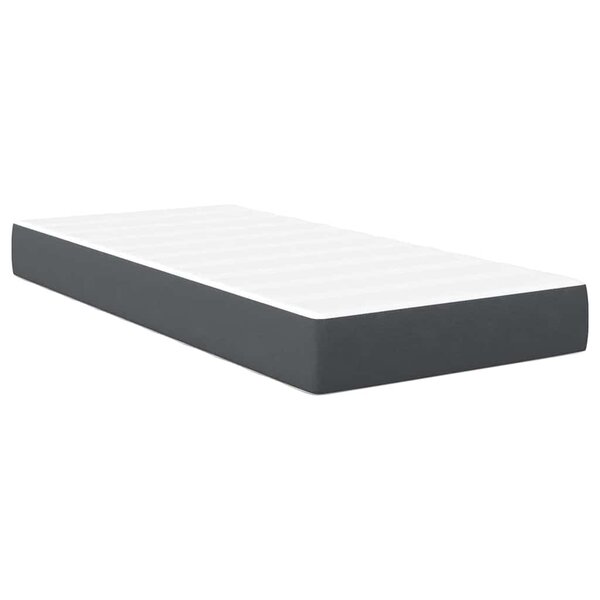 vidaXL Matelas de Lit avec matelas Gris 80 x 200 cm tissu