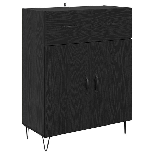 vidaXL Buffet Chêne noir 69 5 x 34 x 90 cm Bois d'ingénierie