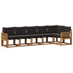 vidaXL Ensemble de canapés d'extérieur 6 pc Naturel et noir