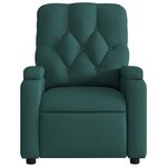 vidaXL Fauteuil de massage inclinable Vert foncé Tissu