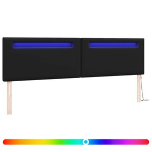 vidaXL Tête de lit LED Noir 200 cm Cuir synthétique