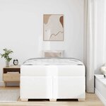vidaXL Cadre de lit avec matelas Blanc 120 x 200 cm tissu