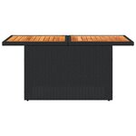 vidaXL Table de jardin noir 100x55x73 cm résine tressée et bois acacia