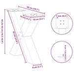 vidaXL Pieds de table basse en forme de X  2 pièces  blanc  50 x (42-43) cm  acier