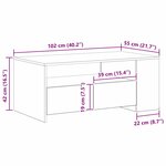 vidaXL Table basse with Drawer chêne artisanal 102 x 55 x 43.5 cm