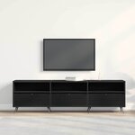 vidaXL Meuble TV Chêne noir 150 x 30 x 44 5 cm Bois d'ingénierie