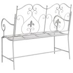 vidaXL Banc Blanc Métal 104 x 54 x 93 cm Durable Banc d'extérieur