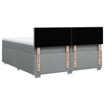 vidaXL Sommier à lattes de lit avec matelas Gris clair 200x200cm Tissu