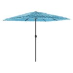 vidaXL Parasol de jardin avec mât en acier bleu 248x248x248 cm