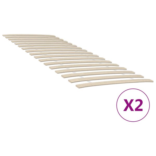 vidaXL Lattes de rechange pour sommier avec 34 lattes 2 pièces 80 x 200 cm