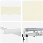 vidaXL Auvent Rétractable Crème 350 x 200 cm tissu