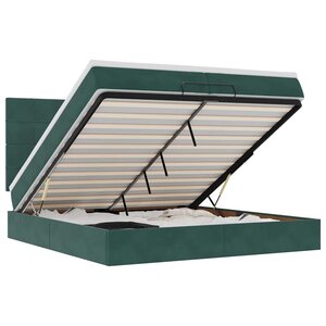 vidaXL Cadre de lit ottoman avec matelas vert foncé 200x200 cm velours