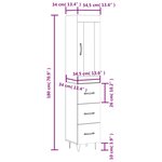 vidaXL Buffet haut Blanc brillant 34 5x34x180 cm Bois d'ingénierie