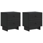 vidaXL Cabinet de chevet avec tiroir 2 Pièces Noir 43 x 34 5 x 47 5 cm