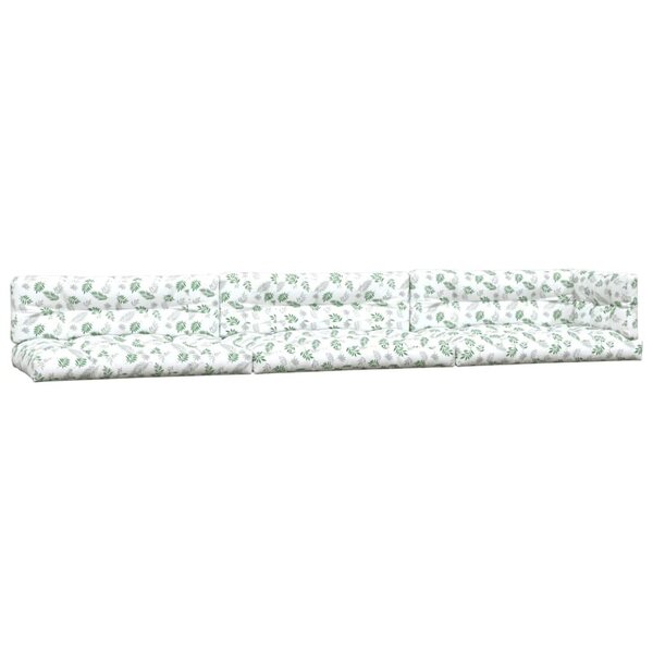 vidaXL Coussins de palette lot de 7 motif de feuilles tissu