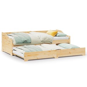 vidaXL Lit de jour avec gigogne sans matelas IRUN 90x200 cm