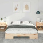 vidaXL Cadre de lit surélevé Marron 160 x 200 cm Bois massif en pin
