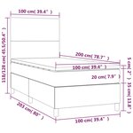 vidaXL Sommier à lattes de lit avec matelas LED Gris clair 100x200 cm
