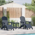 Ensemble de Salon de Jardin 3 Pièces vidaXL Bleu Marine HDPE