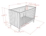 Ensemble Chambre sezane lit bébé 60x120 + commode + plan à langer + armoire 2 portes clay