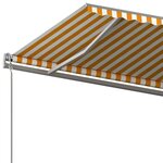 vidaXL Auvent automatique rétractable avec poteaux 6x3m Jaune et blanc