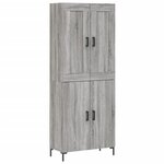 vidaXL Buffet haut Sonoma gris 69 5x34x180 cm Bois d'ingénierie