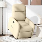 vidaXL Fauteuil inclinable électrique crème tissu