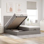 VidaXL Cadre de lit ottoman avec matelas taupe 160x200 cm tissu
