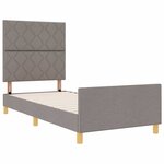 vidaXL Cadre de lit avec tête de lit Taupe 90 x 200 cm tissu