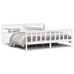 vidaXL Cadre de lit sans matelas blanc 200x200 cm bois massif de pin