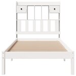 vidaXL Lit bibliothèque sans matelas blanc 90x200cm bois de pin massif