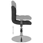 vidaXL Chaise pivotante de salle à manger Noir Tissu