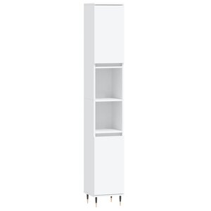 vidaXL Armoire de salle de bain blanc 30x30x190 cm bois d'ingénierie