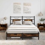 vidaXL Cadre de lit sans matelas chêne fumé 140x190 cm bois ingénierie