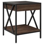 vidaXL Table de chevet avec LED infini chêne marron 40x40x49 cm