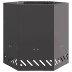vidaXL Foyer sans fumée hexagonal noir 48x48x51 cm en acier