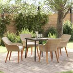 vidaXL Ensemble de salle à manger de jardin 5 pièces Beige en poly rotin
