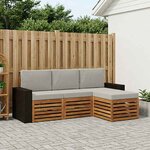 vidaXL Ensemble de canapés d'extérieur 4 pc Naturel et gris clair