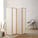 Paravent bois pans Shoji clair pliable