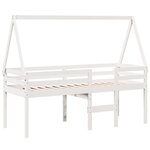vidaXL Lit haut avec toit blanc 80x200 cm bois de pin massif