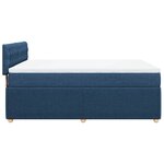 vidaXL Sommier à lattes de lit avec matelas Bleu 140x200 cm Tissu