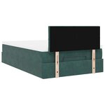 vidaXL Cadre de lit ottoman avec matelas vert foncé 120x200 cm velours