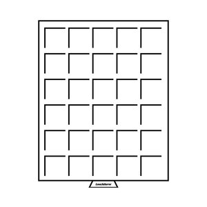 Médaillier MB 30 compartiments carrés jusqu'à 38mm  teinte fumée.