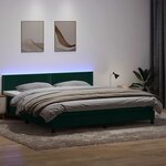 vidaXL Sommier à lattes de lit et matelas et LED vert foncé 180x220cm velours