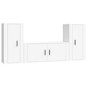 vidaXL Ensemble de meubles TV 3 Pièces Blanc Bois d'ingénierie